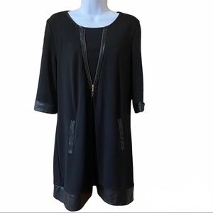 Miuccia V-Shaped Zipper Style Black Semi-formal Dress
